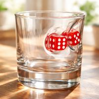 Dice design whiskey glass 300 ml
