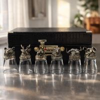 Подарочный набор рюмок-перевёртышей «Восточный гороскоп», 6 персон, 25 мл, в кейсе