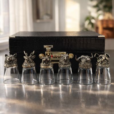 Подарочный набор рюмок-перевёртышей «Восточный гороскоп», 6 персон, 25 мл, в кейсе