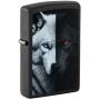 Two Wolves dizaynlı, qara mat örtüklü Zippo benzinli alışqan