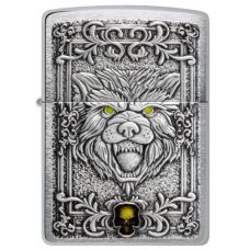 Zippo Lighter with Embossed Wolf Design
