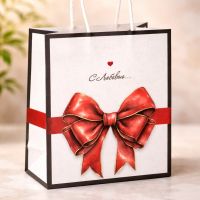 Пакет подарочный крафтовый «Бант - С любовью» 15×21×8 см
