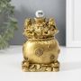 Feng Shui Figurine “Two Frogs on Money Bag”, Polyresin, Bronze Finish