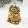 Feng Shui Figurine “Two Frogs on Money Bag”, Polyresin, Bronze Finish