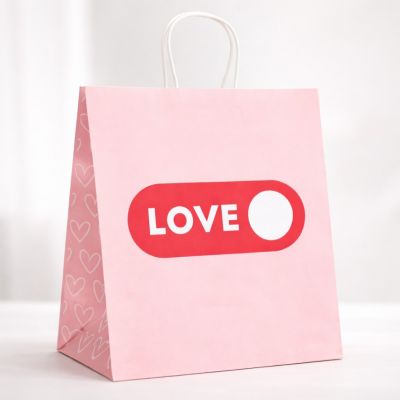 Kraft hədiyyə çantası "SEVGİ düyməsi"