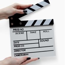 Кинохлопушка режиссёра белая 20×20 см декоративная Movie Clapper Board
