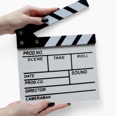 Кинохлопушка режиссёра белая 20×20 см декоративная Movie Clapper Board