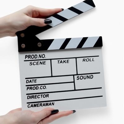 Кинохлопушка режиссёра белая 20×20 см декоративная Movie Clapper Board