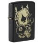 Зажигалка Zippo Gambling Design, черная матовая, лазерная гравировка