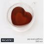 Magistro “Heart” Double Wall Glass Mug, 250 ml