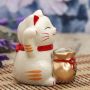 Pul yığmaq üçün kassa “Maneki-neko: xoşbəxtlik”, keramika