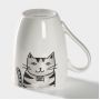 Кружка Доляна «Кис-кис-мяу», 350 мл, фарфор, белая