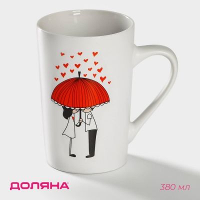 Dolyana “Umbrella for Two” Porcelain Mug, 380 ml, White