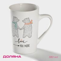 Dolyana “Bear Romance” Porcelain Mug, 380 ml, White