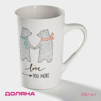 Dolyana “Bear Romance” Porcelain Mug, 380 ml, White