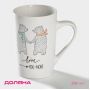 Dolyana “Bear Romance” Porcelain Mug, 380 ml, White