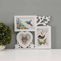 3 şəkil üçün fotoçərçivə kolaj Flamingo və quşlar”