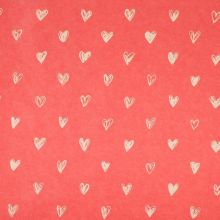Бумага упаковочная крафтовая «Сердечки», красная