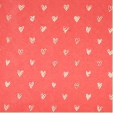 Kraft hədiyyə qablaşdırma kağızı «Ürəklər», qırmızı