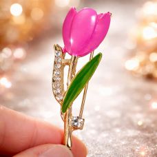 Brooch “Tulip” colored in gold