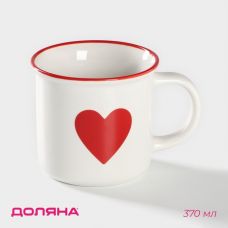 Dolyana Porcelain Mug “February 14. Heart”, 370 ml