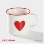 Кружка фарфоровая Доляна «14 февраля. Сердце», 370 мл