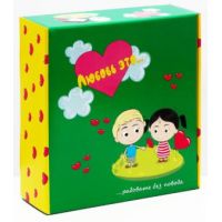 Подарочная коробка «Love is....» зелёная