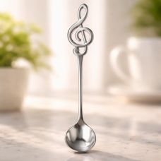 Magistro “Note” Stainless Steel Dessert Spoon 15.5 cm, Silver