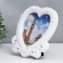 “Heart with Roses” Photo Frame 18x18 cm, White “Heart with Roses” Photo Frame 18x18 cm, White