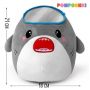 Kawaii shark plush squishy-style anti-stress toy, 21×18 cm