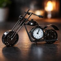 Железный мотоцикл с часами 21 х 13 х 8 см