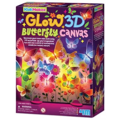 4M KidzMaker Glow 3D Butterfly Canvas