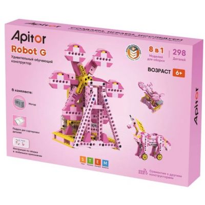 Apitor Robot G STEM konstruktoru, 8-i 1-də, motorlu, 298 detal