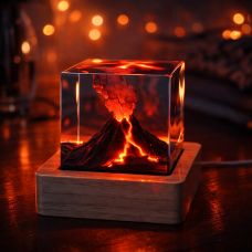 Epoxy Resin Volcano LED Night Light