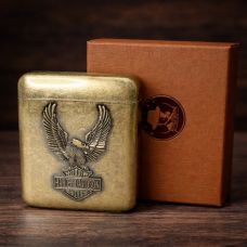 Harley-Davidson Eagle Metal Cigarette Case — Holds 20 Cigarettes