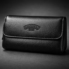 Футляр для курительной трубки Savinelli из натуральной кожи, чёрный