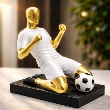 Football souvenir “Victory on the Field” in white uniform, ceramic