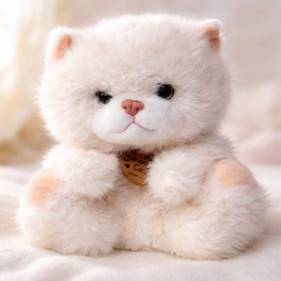 Мягкая игрушка Белый котик 25 см