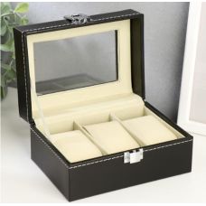 Watch Storage Box 3 Slots “Black Night” with Lock 8×15.7×11 cm