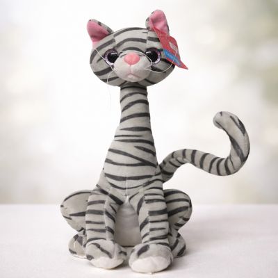 Мягкая игрушка «Серый кот с длинной шеей» 30 см плюшевый