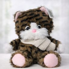 Yumşaq oyuncaq pələng naxışlı pişik şərfli 24 sm