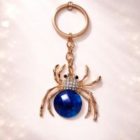 Брелок Паук с синим кристаллом