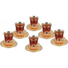 Armudu Tea Glass Set Sunum Seti 6 person