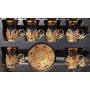 Чайный набор армуду с ажурными золотыми подстаканниками и блюдцами Sunum Seti ,6 персон 