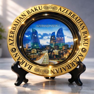 Souvenir Decorative Plate Azerbaijan Baku 15 cm