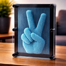 3D iz heykəlciyi iynəli panel – Mavi 12.5×6×17.5 sm