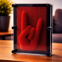 3D Pin Impression Sculpture – Burgundy 12.5×6×17.5 cm