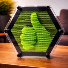 3D Pin Impression Sculpture – Light Green 17×6×15.5 cm