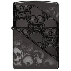Zippo Skull Collage Armor Black Lighter with 360° Engraving