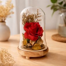 Сувенирная Роза под стеклом 17 см